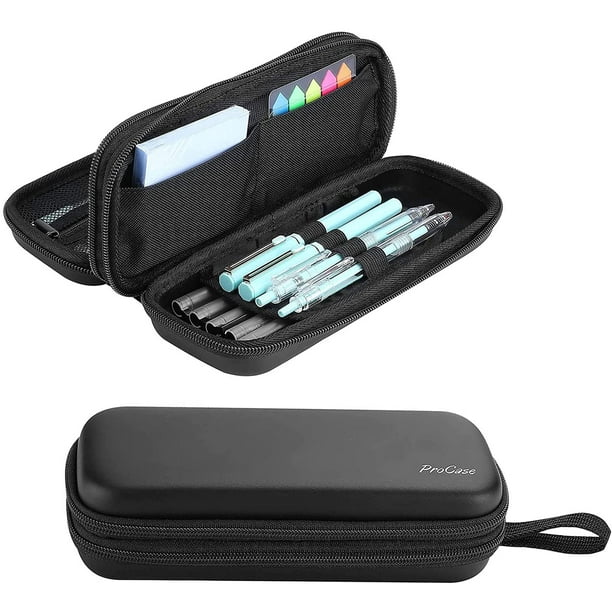 Portable Pencil Pouch Stationery Holder Storage Organizer with Double Zipper for School Students and Office Clerks ProCase Big Capacity Pencil Case Black PC-08361419 Portable Pencil Pouch Stationery Holder Storage Organizer with Double Zipper for School Students and Office Clerks ProCase Big Capacity Pencil Case Black PC-08361419